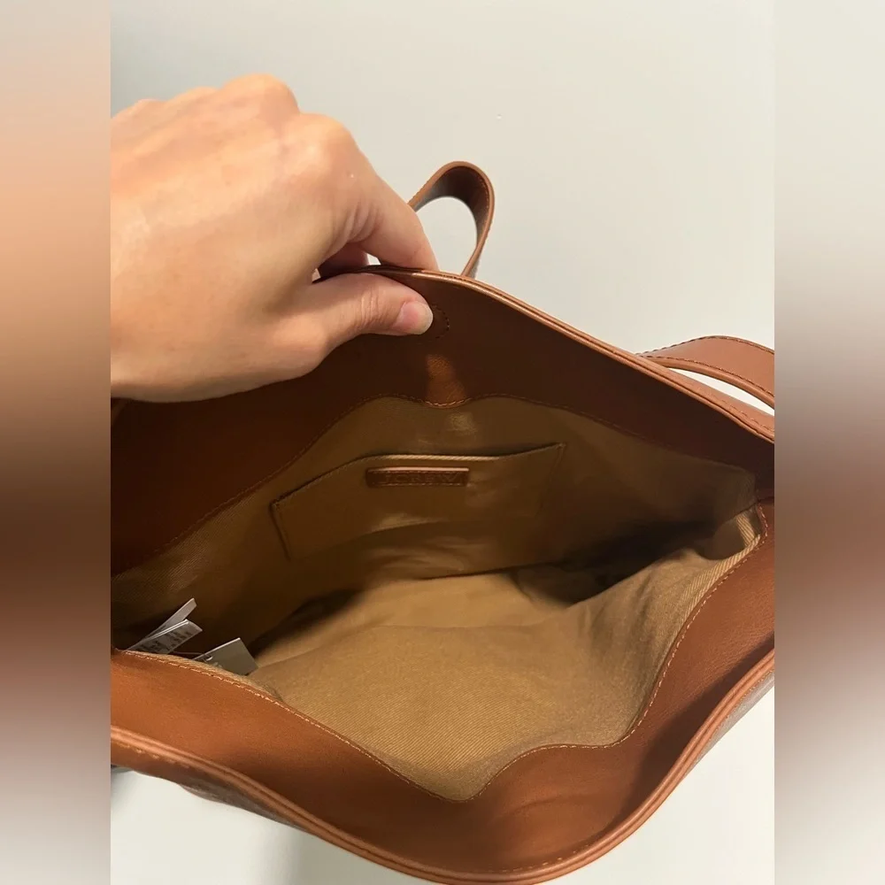 J. Crew Berkeley shoulder bucket bag in English Saddle Leather monogrammed SCL